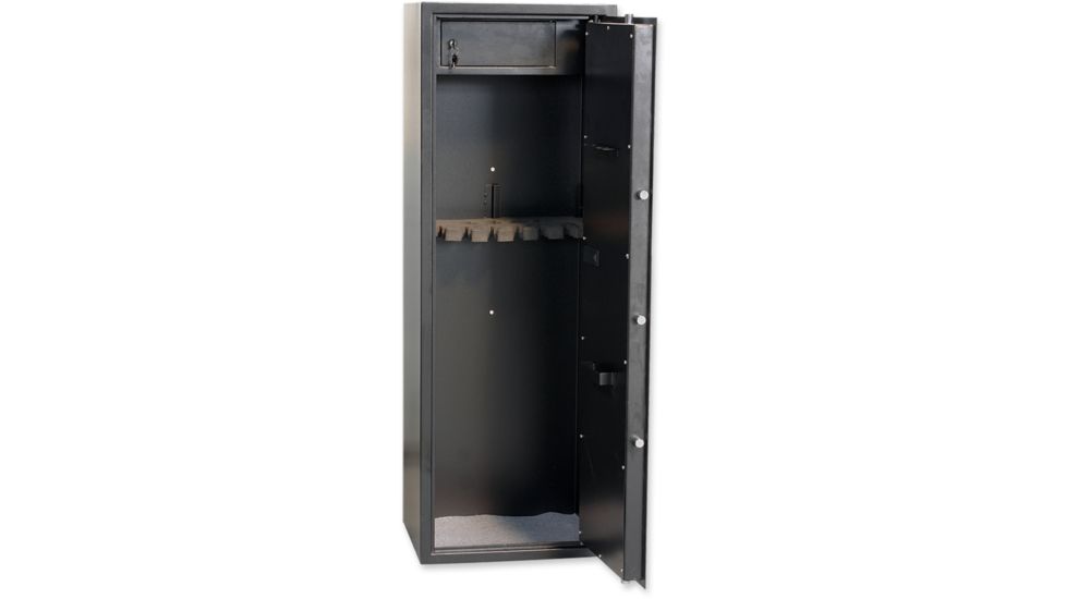 Bulldog Cases &amp; Vaults 57inx13inx13in Standard 5 gun floor safe w/ locking ammo box and digital lock - black BD571313