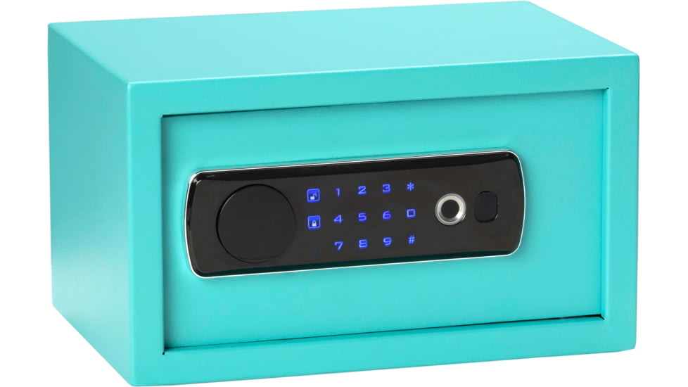 Bulldog Cases &amp; Vaults Duo LED / Biometric Vault, 12 x 8 x 7 in, Teal, BD5012
