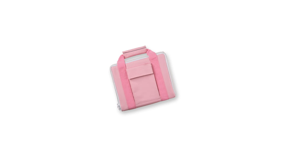 Bulldog Cases &amp; Vaults Hard Sided 11x9 Inch Nylon Double Pistol Case - Pink