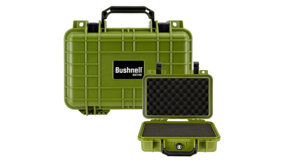 Bushnell 11.6in Waterproof Hard Single Gun Case with Foam, Green, Compact, BN00010-GRN