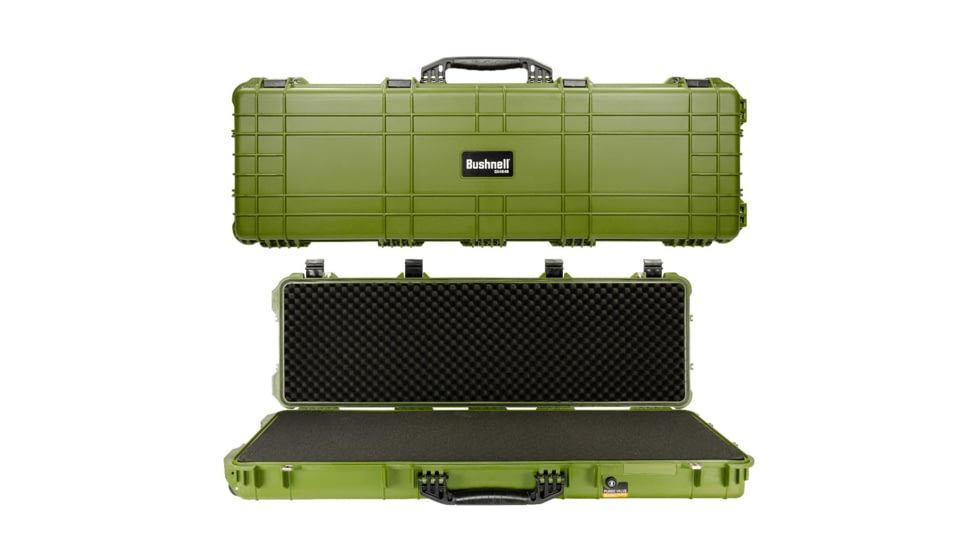 Bushnell 44in Waterproof Roller Hard Rifle Case w/ Foam, Green, Standard, BN00008-GRN