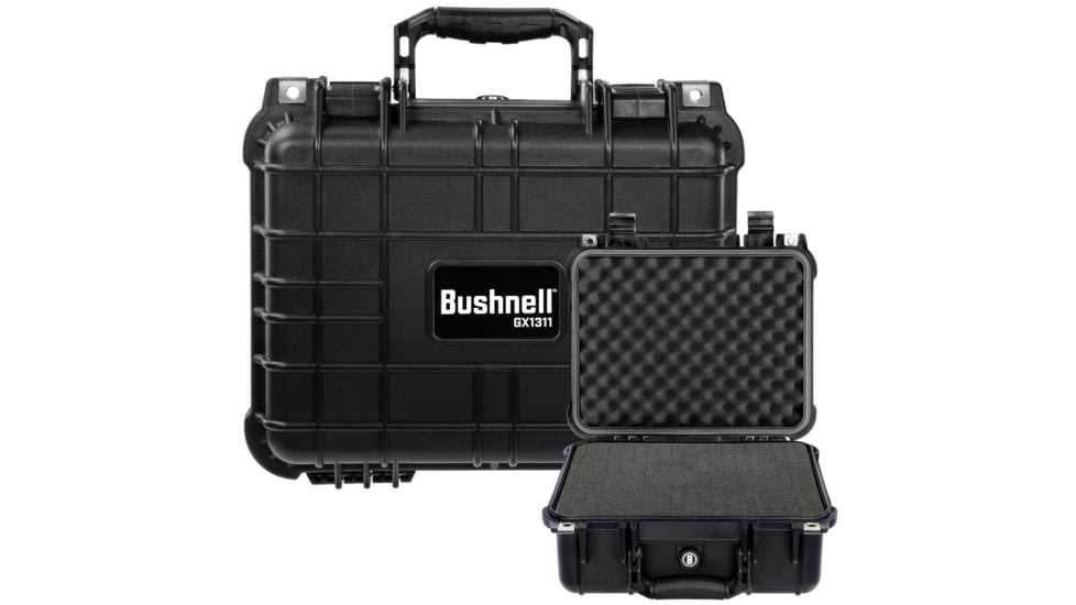 Bushnell Compact 13.37in Waterproof Gear Hard Case w/ Foam, Black, Standard, BN00001