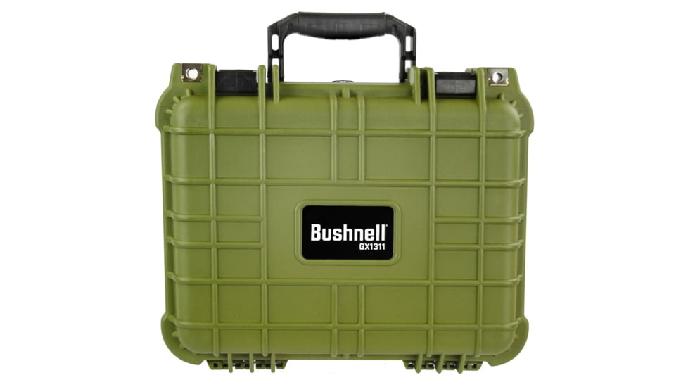 Bushnell Compact 13.37in Waterproof Gear Hard Case w/ Foam, Green, Standard, BN00001-GRN