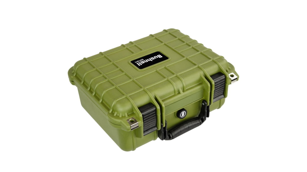 Bushnell Compact 13.37in Waterproof Gear Hard Case w/ Foam, Green, Standard, BN00001-GRN