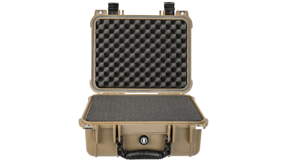 Bushnell Compact 13.37in Waterproof Gear Hard Case w/ Foam, Tan, Standard, BN00001-TAN