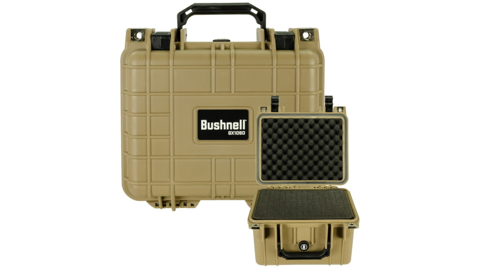 Bushnell Small Deep 10.62in Waterproof Protective Gear Case w/ Foam, Green, Small, BN00023-TAN