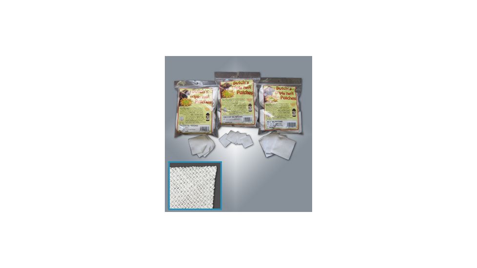 Butchs Gun Care Triple Twill Patches 10,12,16 Gauge - 300 count
