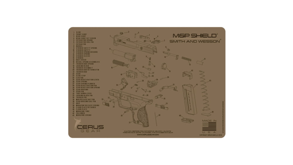 Cerus Gear 3mm Promats 12"x17" S&amp;w M&amp;p Shield Sch Char Grey, CERHMSWMPSHLDSCHCOY