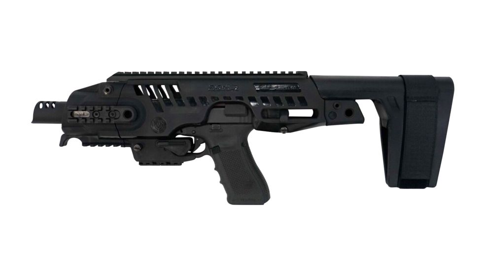 CAA Roni Conversion w/Stability Brace - Non NFA, Glock 17/17C/18/19/19C/22/23/25/31/32, Black, RONIG2-9-STAB