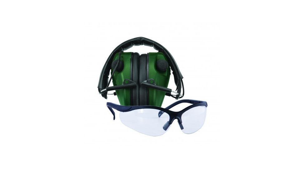 Caldwell E-Max Low Profile Electronic Hearing Protection Ear Muffs w/Shooting Glasses 487309