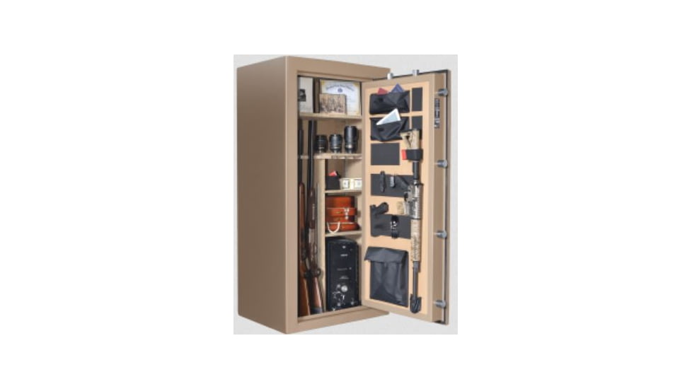 Cannon Safe Safe 24 Gun, Hammertone Beige/Chrome, 24 gun CA23-H3FDC-15