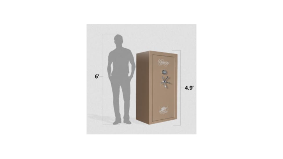 Cannon Safe Safe 24 Gun, Hammertone Beige/Chrome, 24 gun CA23-H3FDC-15