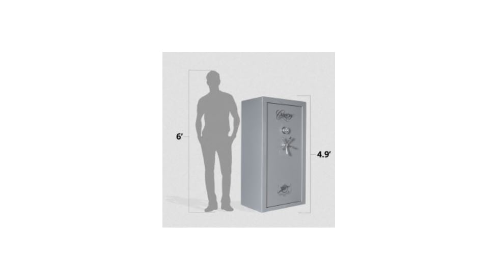 Cannon Safe Safe 24 Gun, Hammertone Gray/Chrome, 24 gun CA23-H2FDC-15