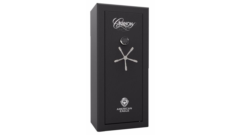 Cannon Safe American Eagle 24 Gun Safe, 59Hx26Wx18D, Hammertone Black, AE592618-60-H1FEC-17