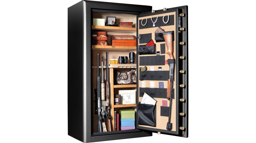 Cannon Safe Commander 43 Fireproof 36 Gun Safe, 72x40x28in - Hammertone Black/Brass CO43-H1FDB-13