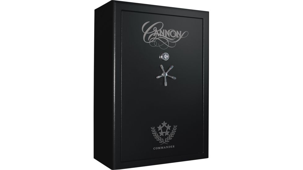 Cannon Safe Commander 54 Fireproof 48 Gun Rifle Safe, 72x50x28in - Hammertone, Black/Chrome CO54-H1FDC-13