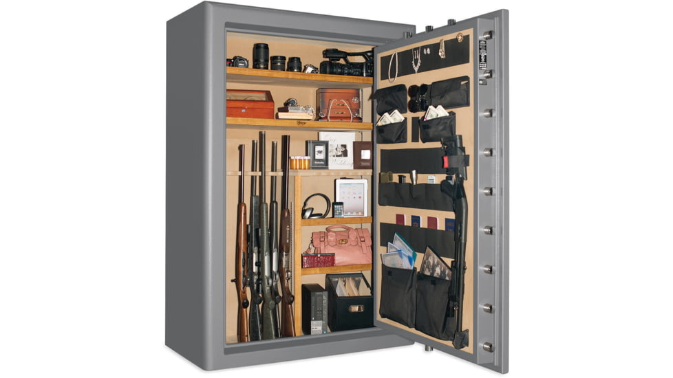 Cannon Safe Commander 54 Fireproof 48 Gun Rifle Safe, 72x50x28in - Hammertone Gray/Chrome CO54-H2FDC-13