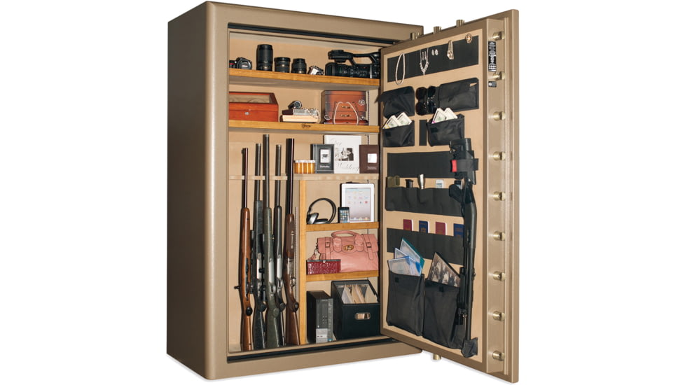Cannon Safe Commander 54 Fireproof 48 Gun Rifle Safe, 72x50x28in - Hammertone Beige/Brass CO54-H3FDB-13