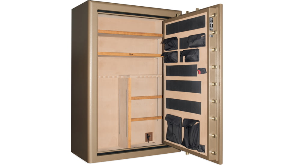 Cannon Safe Commander 54 Fireproof 48 Gun Rifle Safe, 72x50x28in - Hammertone Beige/Brass CO54-H3FDB-13