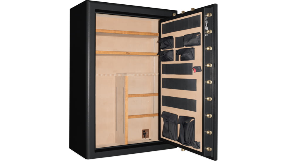 Cannon Safe Commander 54 Fireproof 48 Gun Rifle Safe, 72x50x28in - Hammertone Black/Brass CO54-H1FDB-13