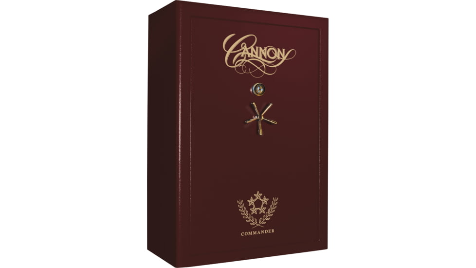 Cannon Safe Commander 54 Fireproof 48 Gun Rifle Safe, 72x50x28in - Hammertone Burgundy/Brass CO54-H5FDB-13