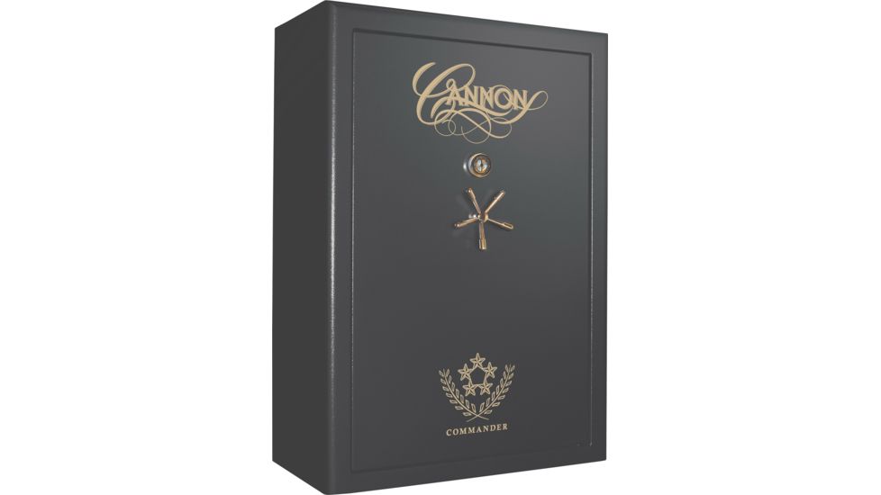 Cannon Safe Commander 54 Fireproof 48 Gun Rifle Safe, 72x50x28in - Hammertone Gray/Brass CO54-H2FDB-13