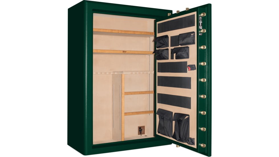 Cannon Safe Commander 54 Fireproof 48 Gun Rifle Safe, 72x50x28in - Hammertone Green/Brass CO54-H4FDB-13