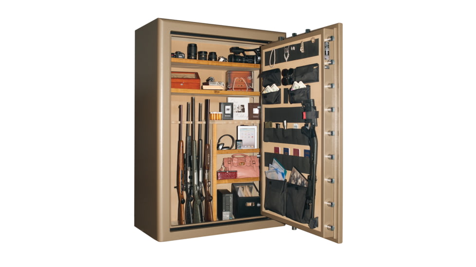 Cannon Safe Commander Safe 48 Gun, Hammertone Beige/Chrome, 48 gun CO54-H3FDC-15