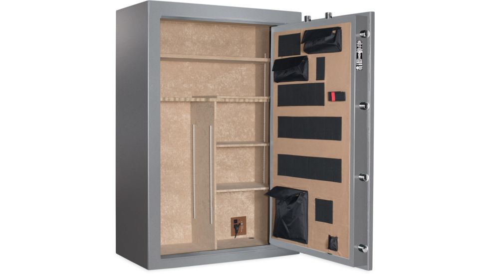 Cannon Safe Deluxe 33 Fireproof 36 Gun Safe, 60x40x24in - Hammertone, Gray/Chrome CA33-H2FDC-13