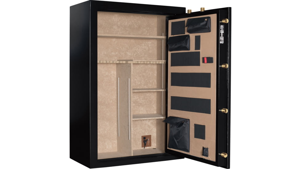Cannon Safe Deluxe 33 Fireproof 36 Gun Safe, 60x40x24in - Hammertone Black/Brass CA33-H1FDB-13
