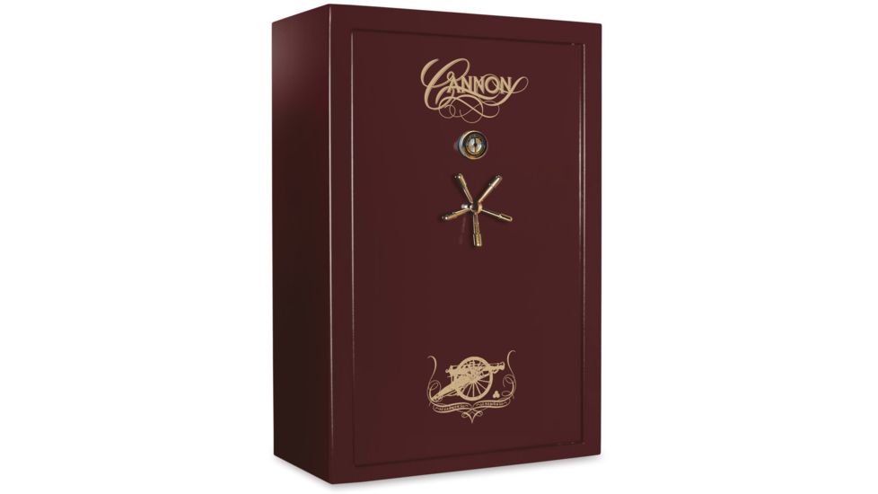 Cannon Safe Deluxe 33 Fireproof 36 Gun Safe, 60x40x24in - Hammertone Burgundy/Brass CA33-H5FDB-13