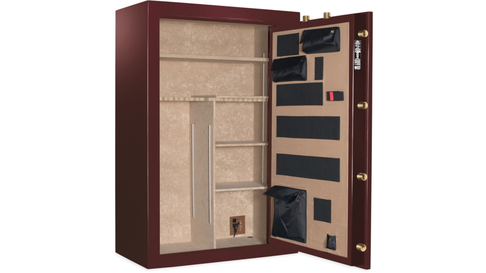 Cannon Safe Deluxe 33 Fireproof 36 Gun Safe, 60x40x24in - Hammertone Burgundy/Brass CA33-H5FDB-13