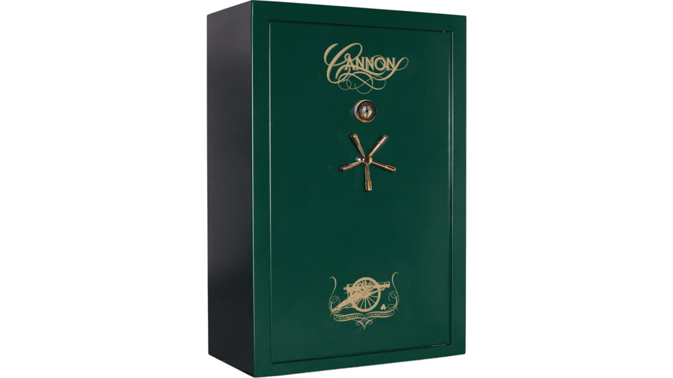 Cannon Safe Deluxe 33 Fireproof 36 Gun Safe, 60x40x24in - Hammertone Green/Brass CA33-H4FDB-13