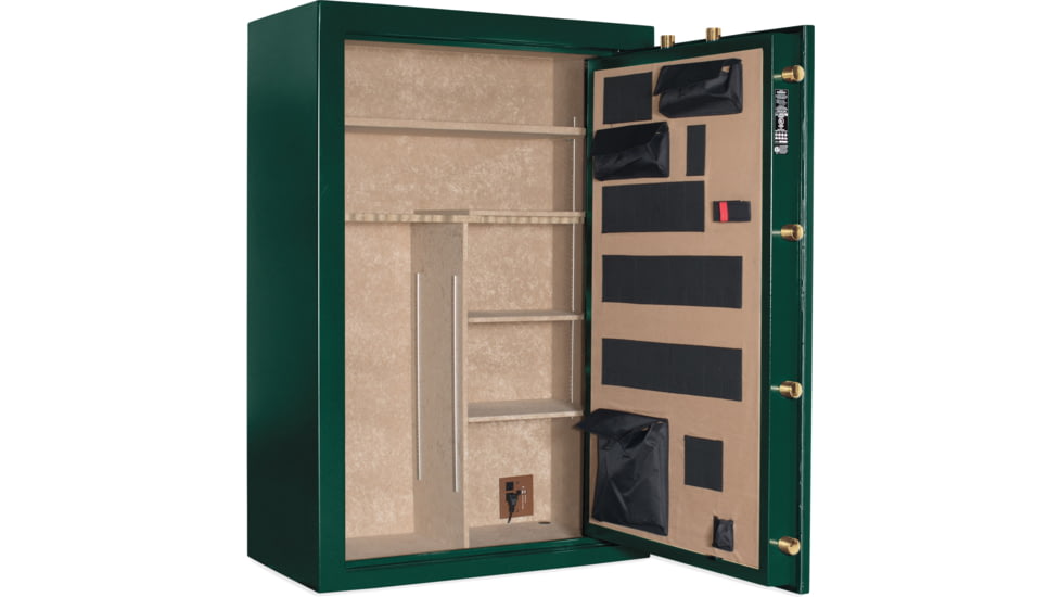 Cannon Safe Deluxe 33 Fireproof 36 Gun Safe, 60x40x24in - Hammertone Green/Brass CA33-H4FDB-13