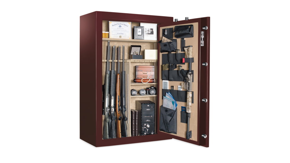 Cannon Safe Deluxe 33 Fireproof Gun Safe, 60x40x24in - Hammertone, Burgundy CA33-H5FDC-13