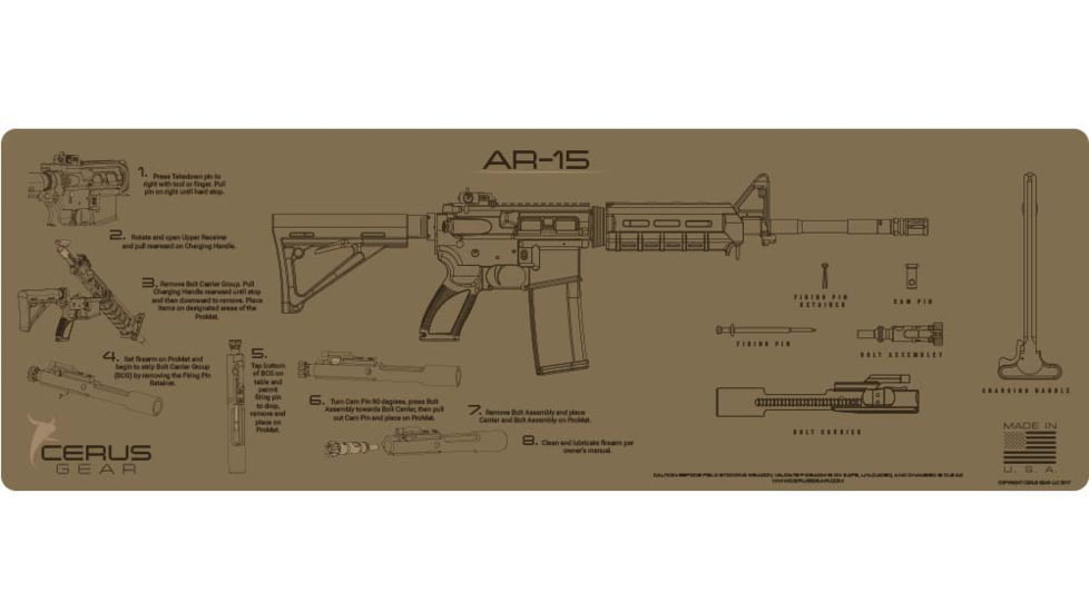 Cerus Gear 3mm Promats 14x48 Ar-15 Mag Instructional C Gray, CERMMAR15INSCOY