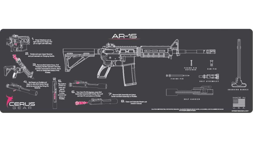 Cerus Gear 3mm Promats 14x48 Ar-15 Mag Instructional C Gray, CERMMAR15INSPNK