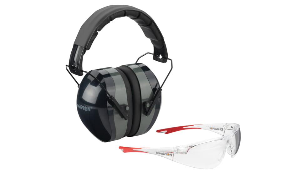 Champion Eyes and Ears Combo - Hearing Protection and Shooting Glasses, Dark 40622