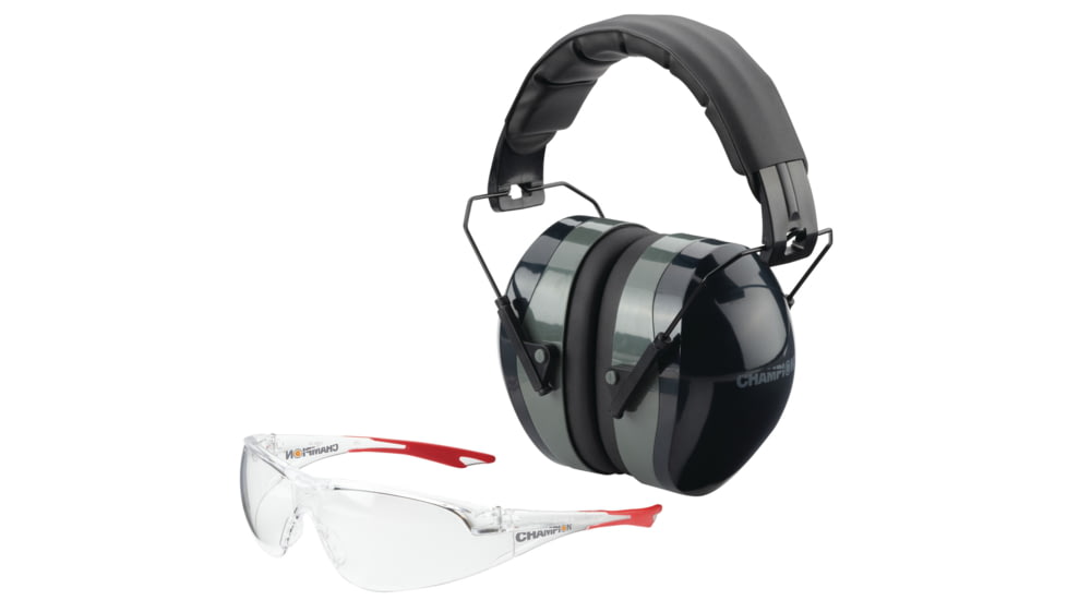 Champion Eyes and Ears Combo - Hearing Protection and Shooting Glasses, Dark 40622