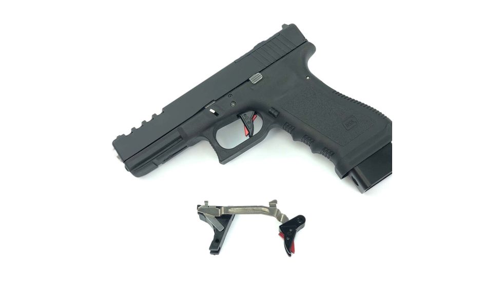 Cross Armory Enhanced Flat Faced Trigger for Glock Frames Gen 1 - 4, Aluminum, 40cal, Black Finish, crGTdi40