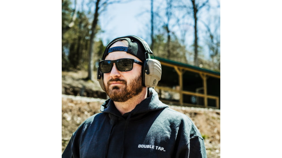 Double Tap Industries Passive Earmuffs - Hearing Protection, Tan/Black, EM-P-001