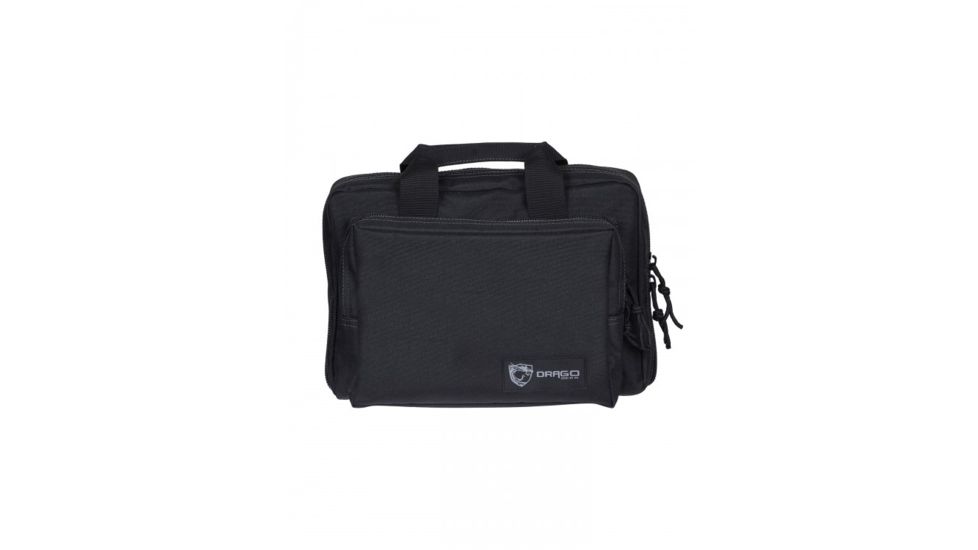 Drago Gear Double Pistol Case, 600D Polyester, 12.5x9.5x4.5in, Black, 12315BL