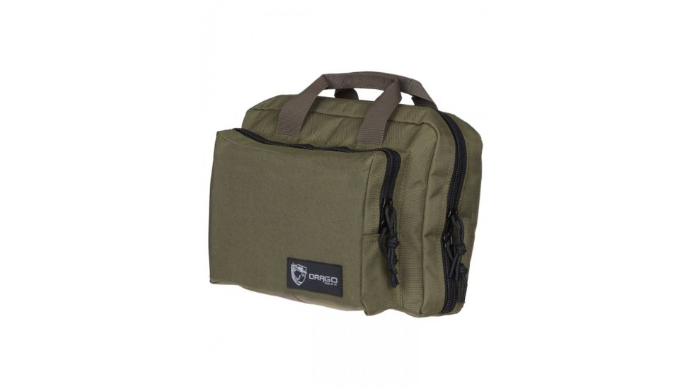 Drago Gear Double Pistol Case, 600D Polyester, 12.5x9.5x4.5in, Green, 12315GR