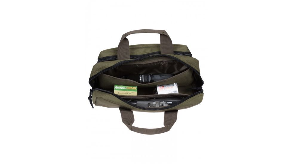 Drago Gear Double Pistol Case, 600D Polyester, 12.5x9.5x4.5in, Green, 12315GR