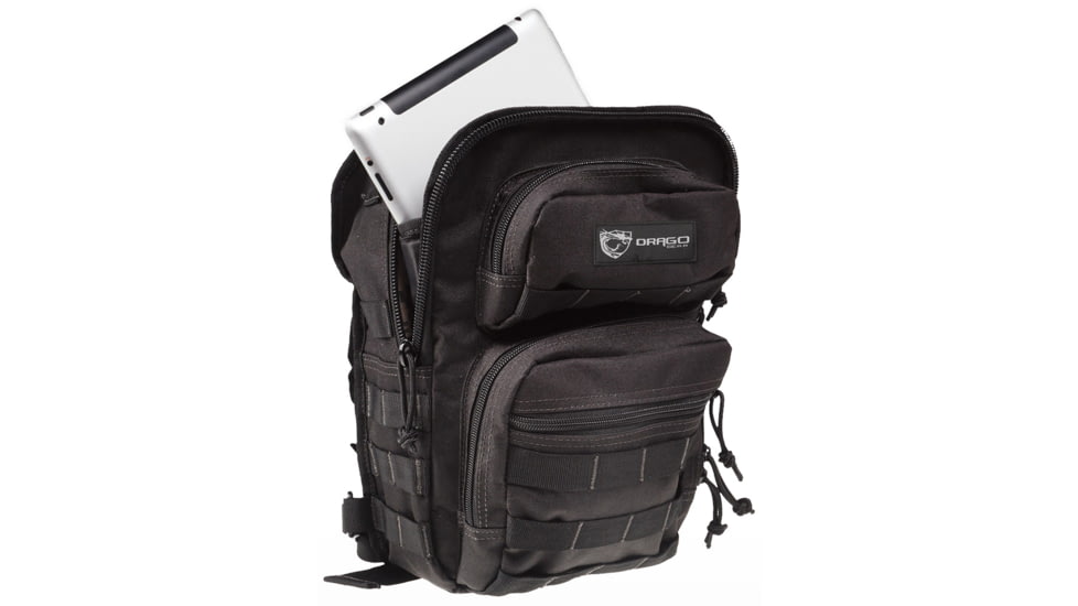 Drago Gear Sentry Pack For IPad Backpack, 600D Polyester, 13x10x7in, Black, 14306BL