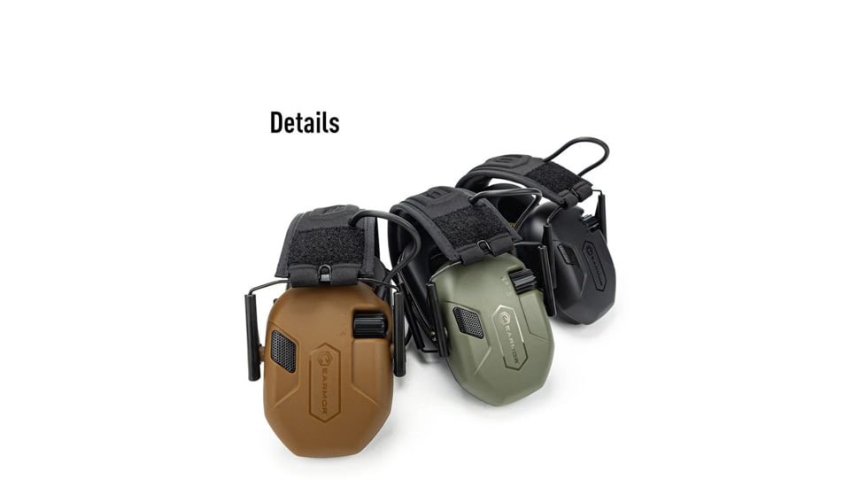 Earmor Sport Shooting ElectronicEar Muffs w/ Foam Earpads, 22dB, Tactical Black, M300A-BK