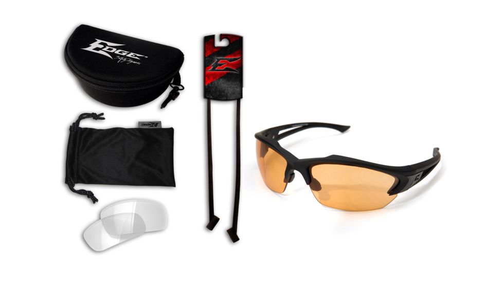 Edge Eyewear Acid Gambit 2 Lens Kit, Soft-Touch Matte Black Frame / Clear Vapor Shield,, SG2K-5