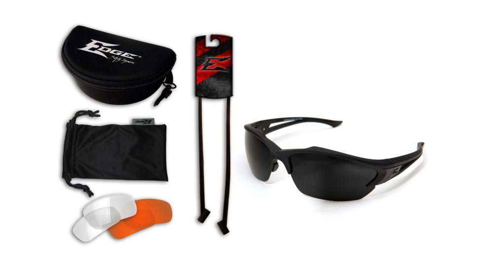 Edge Eyewear Acid Gambit 3 Lens Kit, Soft-Touch Matte Black Frame / Clear Vapor Shield,, SG3K-1