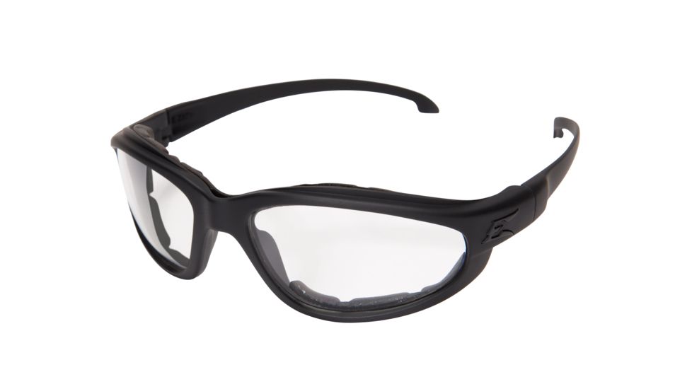Edge Eyewear Falcon Thin Temple Sunglasses, Soft-Touch Matte Black Frame / Clear Vapor Shield , GSF611-TT