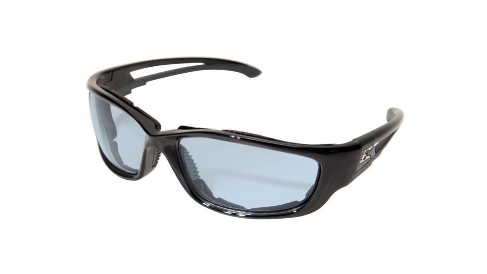 Edge Eyewear Kazbek XL Sunglasses, Black Frame, Light Blue Vapor Shield Lenses, GSK-XL113VS